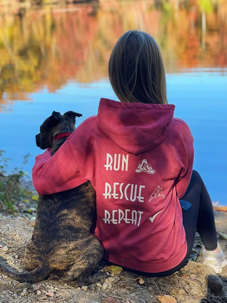 Run Rescue Repeat Heather Red Hoodie